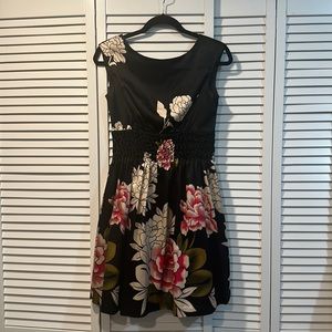 Jessica Simpson black floral cocktail dress